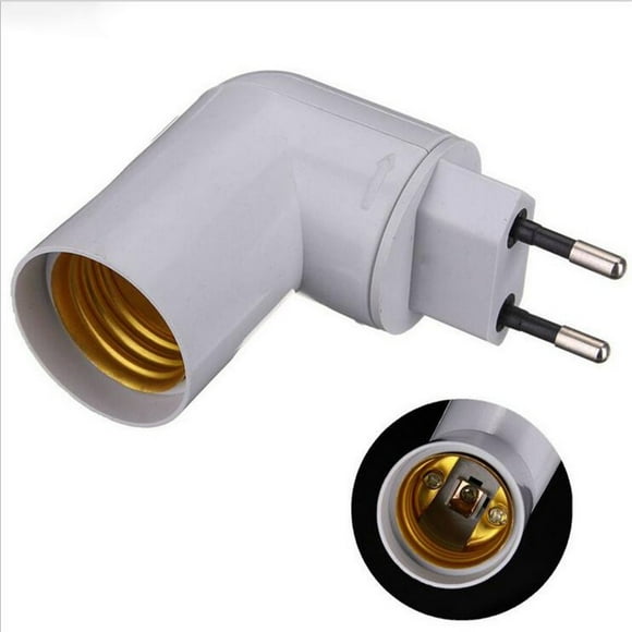 4pcs Plug In Light Socket, U.S. Plug EU Plug To E26 E27 Plug In Light Bulb Socket Adapter Extender ETL Certification Socket Rotatable Plug With On/Off Switch E