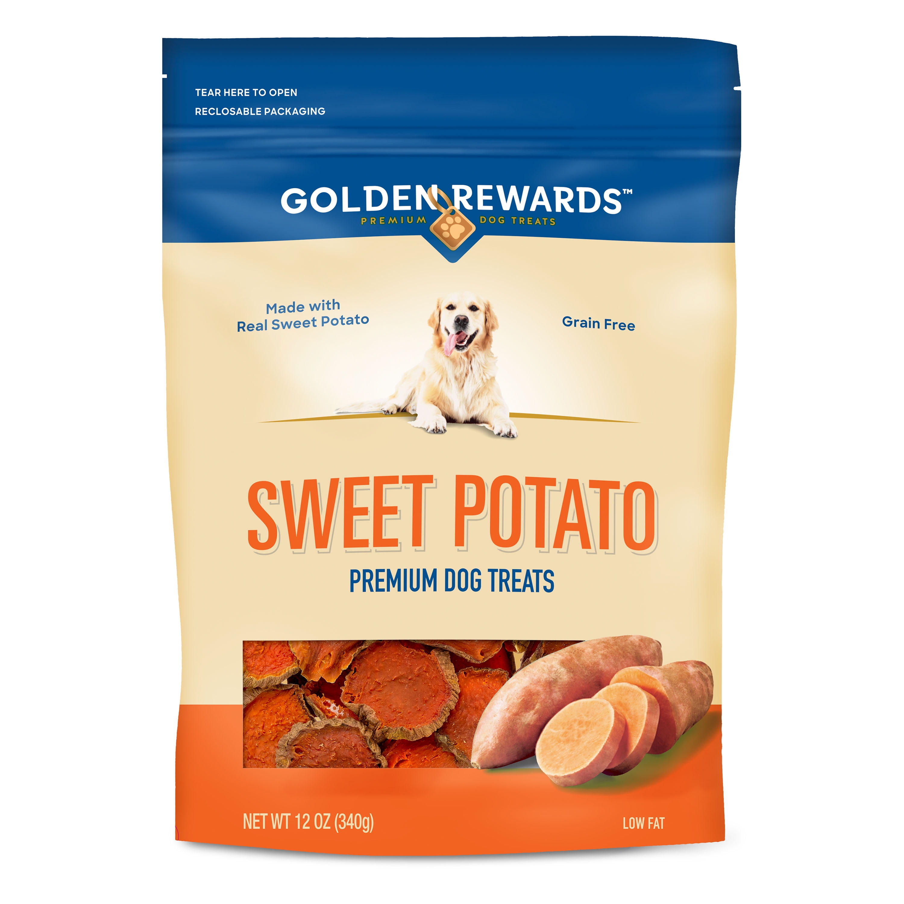 (6 pack) Golden Rewards Sweet Potato Slices for Dogs, 12 oz Bag
