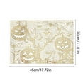 thumbnail image 3 of Vrorvz Napperon de Table d'Halloween Fantôme Citrouille Déco pour Fêtes et Rassemblements en Matériau Pvc Durable Résistant à la Chaleur Non Imperméable Facile à Nettoyer pour la Maison et le Restaurant 17.7x11.8 Po Or, 3 of 6