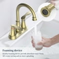 thumbnail image 3 of Kichae 4 Inch Gold Bathroom Faucet，2-Handle Deck Mount Centerset Vanity Sink Faucet with Pop up Drain & Supply Hoses, 3 of 8