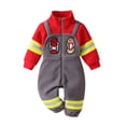 thumbnail image 4 of LIIPEE Boys Girls Cute Firefighter Costume Baby Long Sleeve Zip Up Jumpsuit Party Dress Up Clothes, 4 of 9