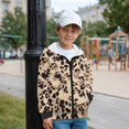 thumbnail image 3 of FKELYI Kids Fleece Hoodies Grunge Leopard Cow Print Zip Up Front Hooded Sweatshirt with Side Pockets Boys Girls Fall Top Winter Clouthes, L, 3 of 6