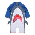 thumbnail image 4 of Bullpiano 1-7T Toddler Boys Girls Cartoon Rash Guard Beach Sunsuit Sun Protection Swimsuit Long Sleeve One Piece Rashguard Kids Quick Dry Swimwear (Gray), 4 of 4