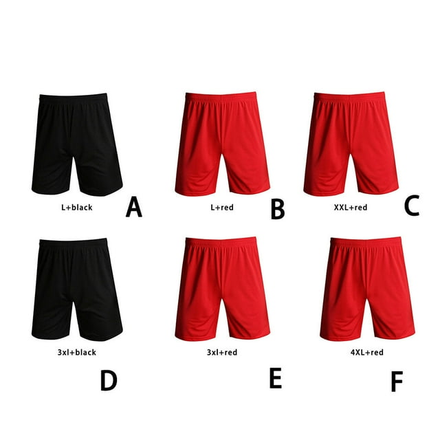 Polyester Men Basketball Pant Portable Replacement Pant Clothes Solid Color Sweat Absorbent Drawstring Football Short Clothing Red 4XL