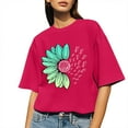 thumbnail image 5 of Women's Workout Tee - Athletic Plus Size Top - Short Sleeve Cotton - Trendy 2025 Design | Baberdicy | Womens Fashion Workout T Shirts Athletic Plus Size Tops Summer Trendy (Hot Pink | L), 5 of 9