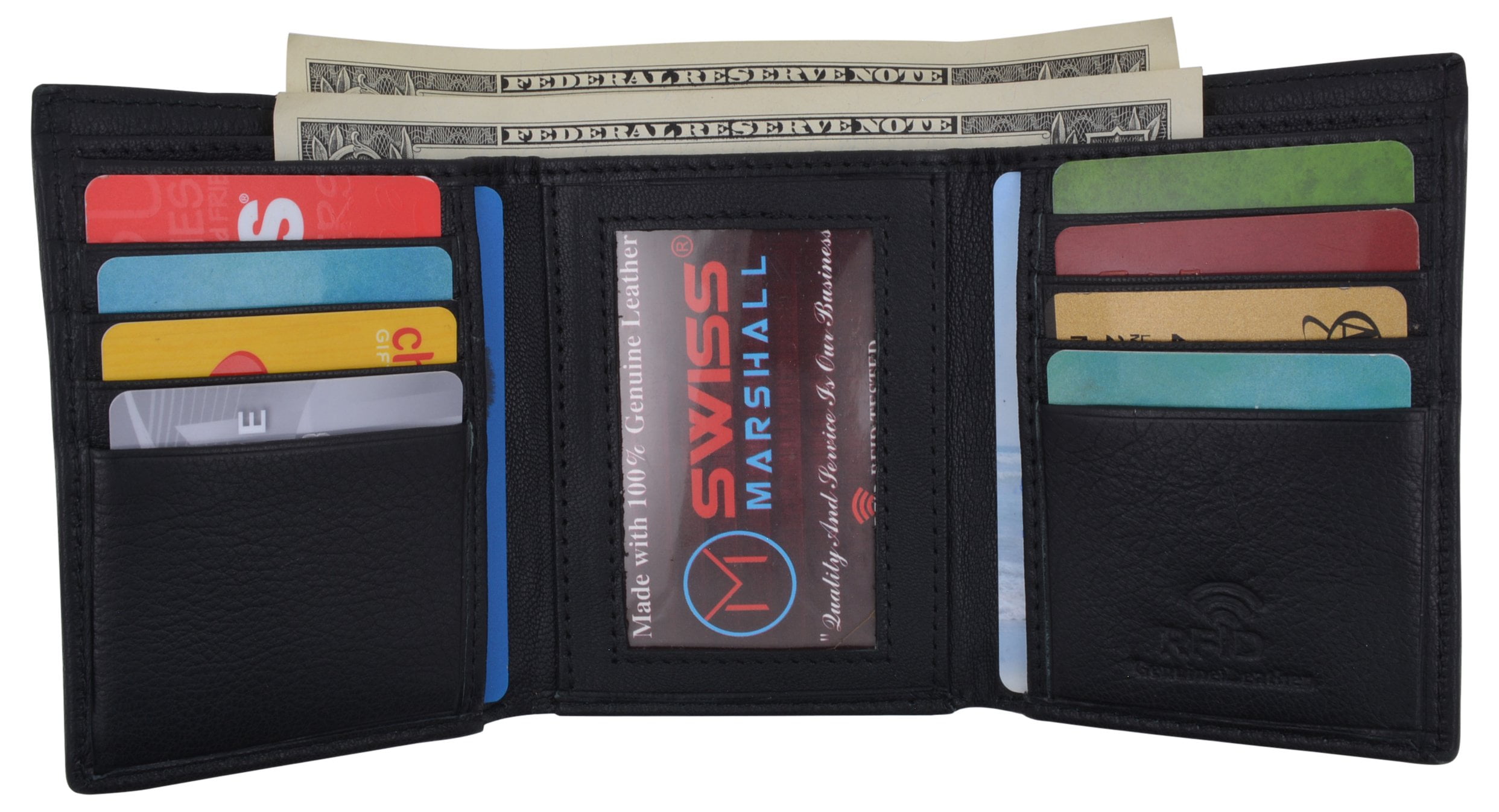 Marshal Wallet Slim Men's RFID Security Blocking Slim Trifold Credit