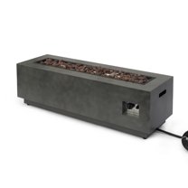 Jasmine Outdoor 50,000 BTU Rectangular Fire Pit (No Tank Holder), Concrete Finish