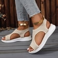 thumbnail image 3 of Flip Flops for Women Boho Flower Slip on Wedge Sandals Casual Summer Platform Orthopedic Walking Shoes Beige Size 6, 3 of 8