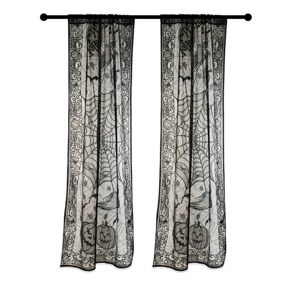 DII Happy Halloween Lace Window Panel, 38x84"