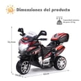 thumbnail image 3 of Moto montable para niños Costway Moto eléctrica Juguete de Batería 6 V 3 ruedas negro, 3 of 9
