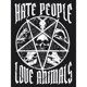 thumbnail image 3 of Grindstore - Camiseta Hate People Love Animals para Mujer (Negro, Blanco), 3 of 3