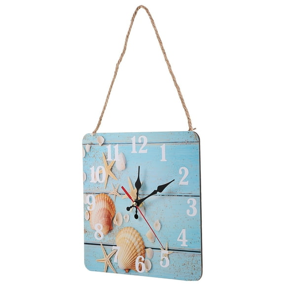 1Pc All-match Wall Clock Vintage Hanging Clock Living Room Clock with Hanging Rope