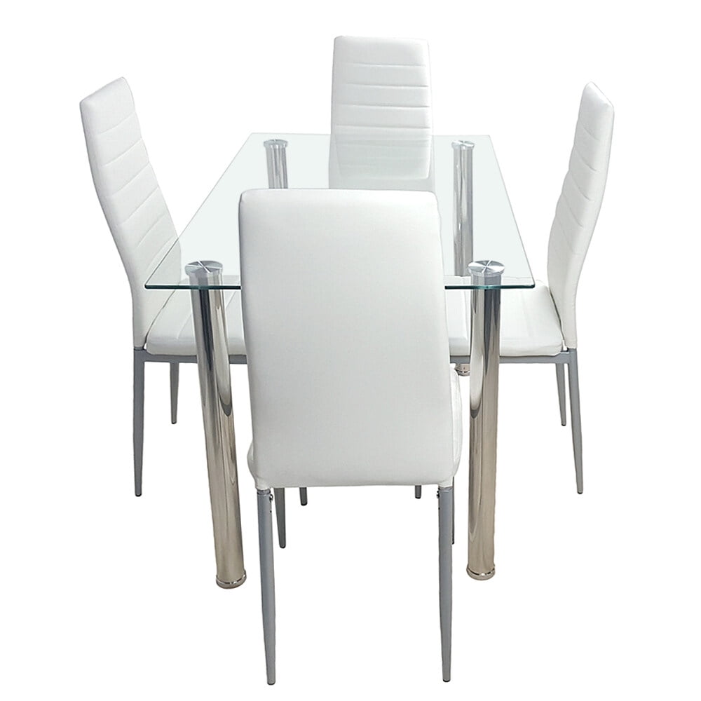 110CM Clear Color Dining Table Set