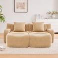 thumbnail image 2 of Camel Modular Cloud Couch Loveseat with 2 Ottomans, Modern Teddy Fabric Boneless Sectional Sofa in a Box for Living Room, Deep Seat Floor Couch, No Assembly Required, Sofas para Sala, 2 of 8