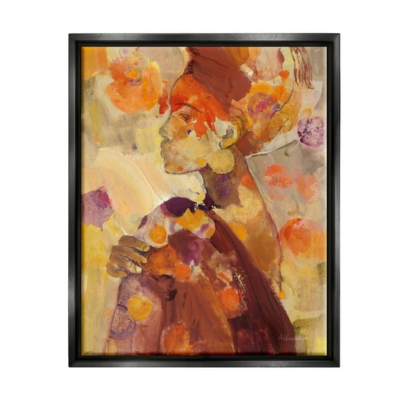 Stupell Industries Celebrate Beauty Modern Composition Painting Jet Black Floating Framed Canvas Print Wall Art, Design by Albena Hristova