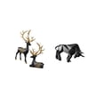 thumbnail image 5 of CoudarTitie Reindeer Bull Resin Sculpture Collection Elk Deer Figurine Animal Modern Abstract Statue Ornament for Cabinet Tabletop Entryway Desk Shelf Wedding Housewarming Office, 5 of 8