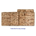 thumbnail image 3 of 12.7 in Foldable Water Hyacinth Storage Basket with Iron Wire Frame, 3 of 6