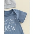thumbnail image 5 of Little Brother Newborn Baby Boy Outfit Romper Top and Pants with Hat 3Pcs Sets Baby Coming Home Hospital Clothes Summer Outfit, 5 of 7