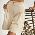 thumbnail image 5 of Summer Savings Clearance YOTMKGD Womens Shorts Casual Summer 2024 Trendy Elastic Back Wide Leg Shorts with Pockets Knee Length Pleated Shorts, Shorts for Women, Sizes S-XXL, 5 of 5