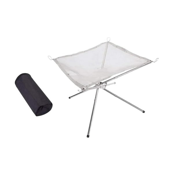 Brasero de acero inoxidable resistente para leña, plegable, para barbacoa, cocina, Picnic 42x42x34 cm
