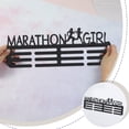 thumbnail image 3 of Marathon Girl Medal Display Rack Sports Events Medal Display Holder with 12 Lines Sturdy Steel Award Display Holders Wall Mounted Medal Display Racks for Ribbon Lanyard Black, 3 of 6