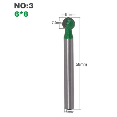 

3 6mm Shank Ball Round Carving Bit Router Bit Woodworking Engraving For Wood Mdf