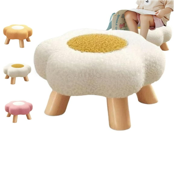 Flower Stool - Flower Ottomant, Flowerr Stool for Desk, Decorative Seat, Sofa Footstool for Indoor Dorm Bedroom Living Room Nursery College Playroom Entryway Sofa Under Desk Apartment