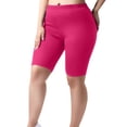 thumbnail image 2 of Sailboat Plus Size Capri Leggings for Women High Waisted Long Yoga Shorts Tummy Control Pedal Pushers Knee Length Pull on Workout Crop Pants Summer Soft Ladies Athletic Shorts Hot Pink L, 2 of 5