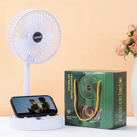 WEISIPU Telescopic Cordless Fan Cooling Wireless Folding Portable USB Rechargeable Fan