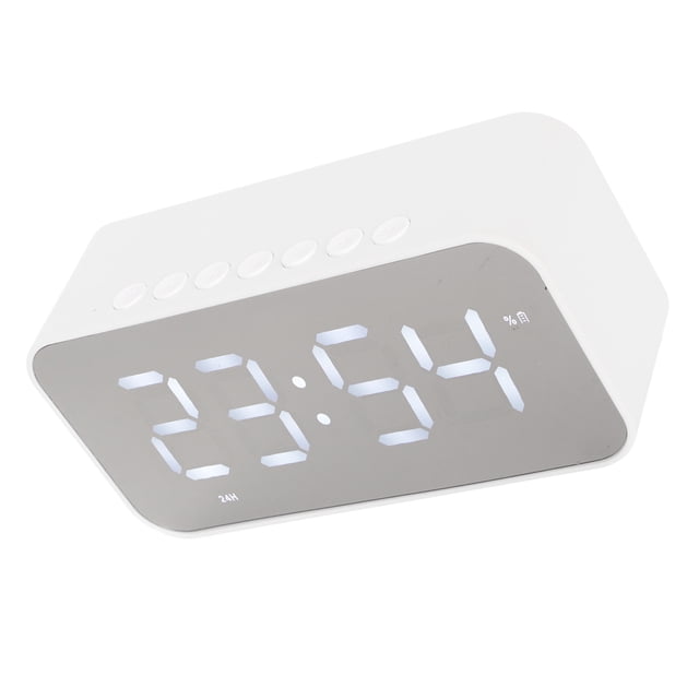 Speaker, Stereo Sound, Noise Cancelling, Temperature Display, Voice Broadcast, FM Radio, Mirror Alarm Clock with AUX Mode, Memory Card Mode