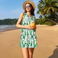 thumbnail image 3 of Lsque Cactus Plants Pattern Summer Dresses for Women – Sleeveless T-Shirt Swing Sundress, Perfect for the Beach and Casual Days, 3 of 7