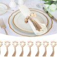 thumbnail image 3 of Hechos A Mano Con Cuentas De Madera Con Borla Para Decoración De Mesa De Comedor 12 Servilleteros Yuarrent HA037550-00, 3 of 6