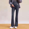 thumbnail image 5 of hengsof Women's Maternity High-Waisted Flare Pants Stretchy Comfort Pregnancy Trousers with Elastic Waist, 5 of 6