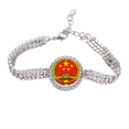thumbnail image 1 of China National Emblem país Pulsera de tobillera de cadena de tenis, joyería de diamantes, 1 of 3