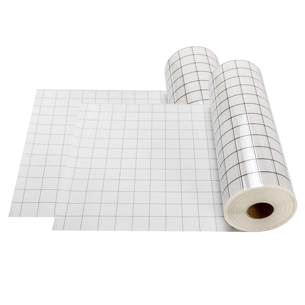 Clear Vinyl Transfer Paper Tape Roll12 x 50 FT w/Alignment Grid