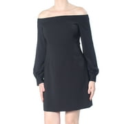 JILL STUART $298 Womens Black Zippered Darted Off Shoulder Sheath Dress 8 B+B