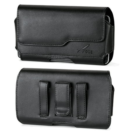 For Samsung Galaxy Luna S120VL, Premium Leather AGOZ Pouch Case Holster Cover with Belt Clip, Loops and Magnetic Closure