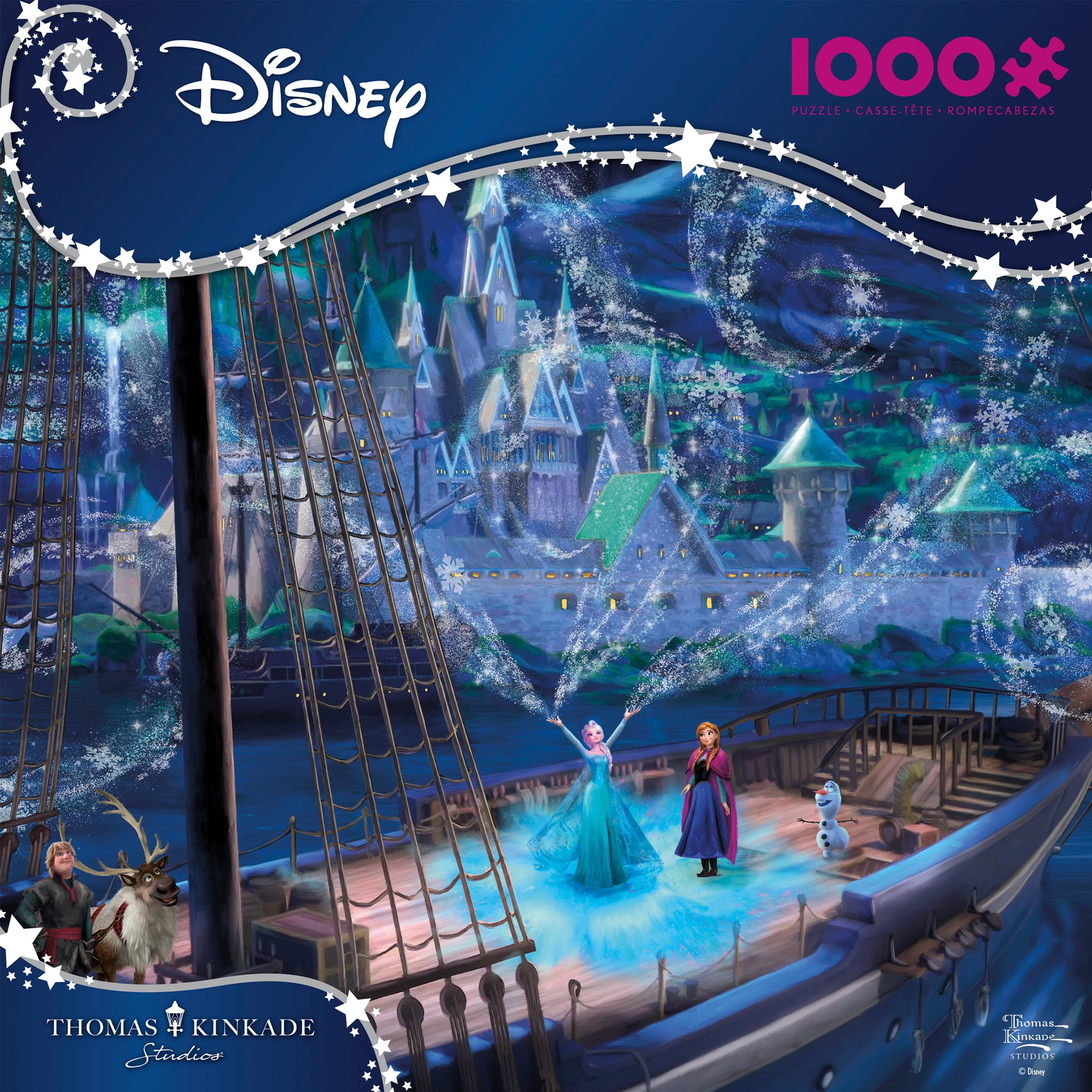 Ceaco Thomas Kinkade Frozen Love and Magic 1000-Piece Interlocking Jigsaw Puzzle for Adults Ages 14+