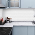 thumbnail image 6 of DEWOO 10-Sheet White Peel and Stick Subway Tile Backsplash Self Adhesive Brick Stickers for Kitchen Bathroom Wall (12"×12"), 6 of 15