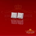 thumbnail image 2 of King of Bling's 925 Silver White Elegant 0.99ct Square Screw Back Cubic Zirconia Women's Earring, 2 of 12