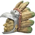 thumbnail image 3 of MORIN Imágenes | Calavera guerrero azteca con pluma | 32 cm | (Dorado), 3 of 3