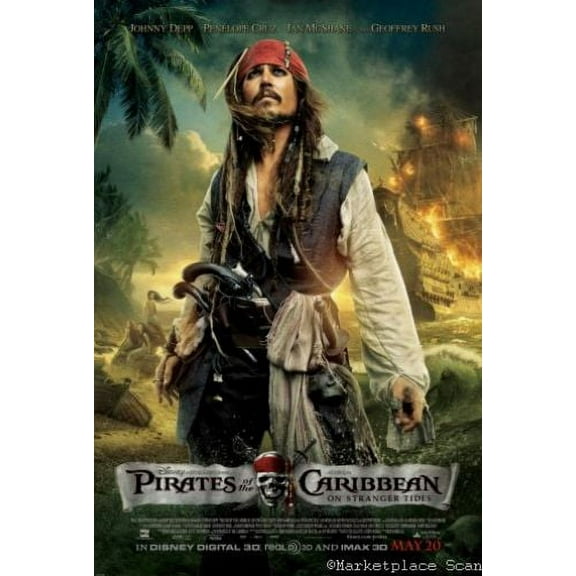 Pirates Of The Caribbean On Stranger Tides Movie Poster Print Art Decor Art Poster 24x36 Square Adults Best Posters