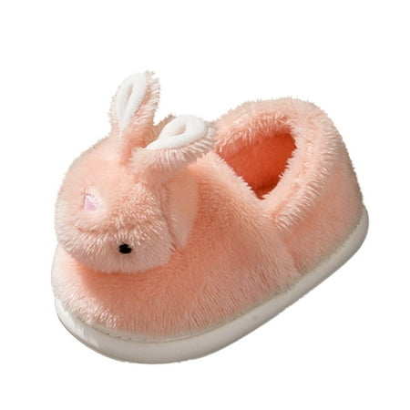 

Toddler Sandals Girl Size 190 Fashion Autumn And Winter And Slippers Flat Bottom Lightweight Short Plush Warm Cute Cartoon Rabbit Pink Toddler Girls Sneakers