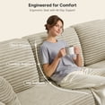thumbnail image 2 of 105" Left-Facing Modular Cloud Sectional Sofa with L-Shape Chaise, Soft Corduroy Upholstery, Deep Seat Design, No Assembly Required for Living Room (Beige), 2 of 10