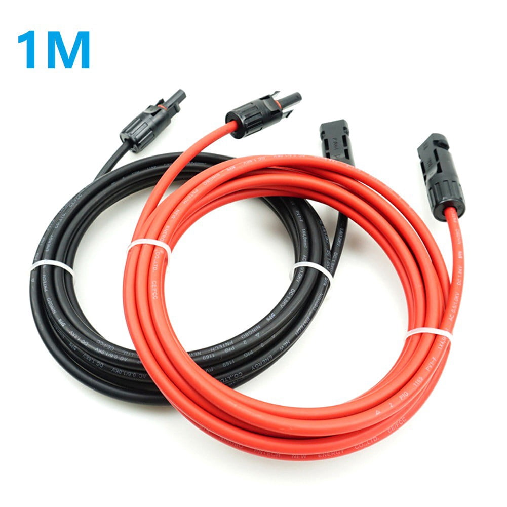 1M Solar Pv Panel Extension Cable Sae Photovoltaic Connector Wire 10Awg