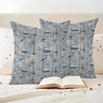 thumbnail image 3 of Blue Seaports Outdoor Waterproof Pillow Covers, Vintage Ocean Anchor Shark Farmhouse Wood Decorative Square Throw Pillowcase Sofa Cushion Sham for Patio/Couch/Chair, 26"x26" 2 Pack, 3 of 8