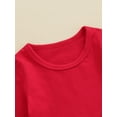 thumbnail image 5 of Kiapeise Little Girls Casual Dress Round Collar Long Sleeve Heart and Stripe Printed Dress, 5 of 9