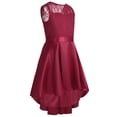 thumbnail image 2 of MSemis Girls Princess Lace High-Low Hem Wedding Bridesmaid Flower Girls Dress, 2 of 7