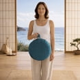 thumbnail image 5 of Node Fitness Zafu Meditation Cushion, 15" Round Buckwheat Yoga Pillow with Organic Cotton Cover - Teal, 5 of 7
