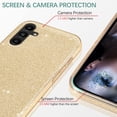 thumbnail image 2 of Compatible with Samsung Galaxy A14 5G Case with Screen Protector for Women Girls Glitter Shockproof Samsung A14 5G Phone Case Cute Slim 3 in 1 Protective Cases (Gold), 2 of 13
